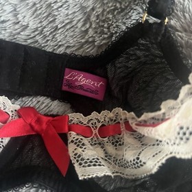 L'Agent by Agent Provocateur Lolita French Maid Sheer Black Lace Bra Size Small