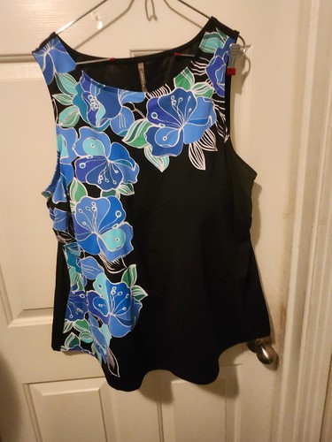 Lands End blau/schwarz Badeanzug Oberteil Gr. 24 - Bild 1 von 3