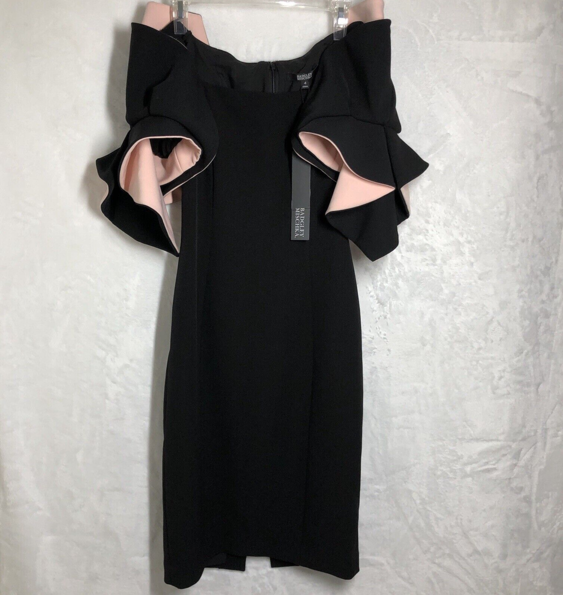 black crepe long dress Madeline Long Scuba Crepe Off the Shoulder Drop Dress New Fuchsia / 6 main image 1