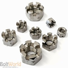 M16 / 16mm A2 STAINLESS STEEL HEXAGON SLOTTED CASTLE NUTS DIN 935 FITS BOLTS BW