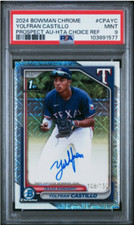 2024 Bowman Auto HTA Choice Refractor /150 Yolfran Castillo PSA 9