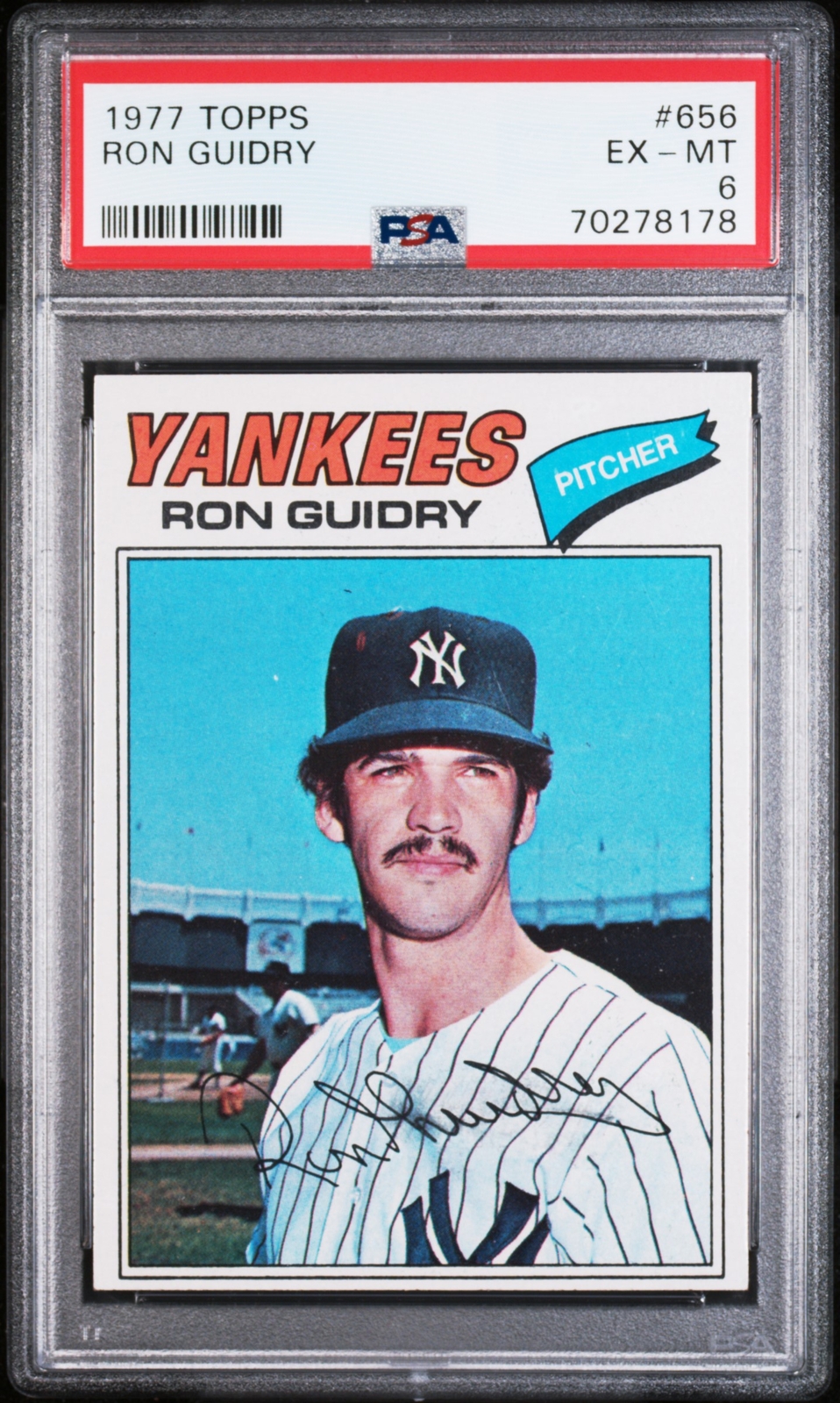 1977 TOPPS #656 RON GUIDRY PSA 6