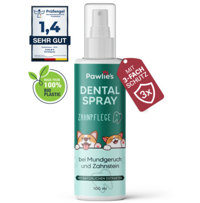 Pawlie's Dentalspray für Hunde & Katzen - Bei Maulgeruch und Zahnstein