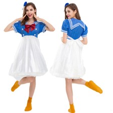 Cute Donald Duck Dress Duck Show Costume Sailor Student Outfit Navy Dress Gift