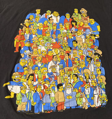 #ad New popular The ENTIRE Simpsons shirt 2007 Short Sleeve Black Unisex Shirt E476 $18.47