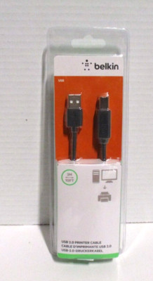 New Sealed BELKIN 2.0 Printer Cable 10 Ft 4 Pin USB-B to 4 Pin USB-A F3U154BT3M