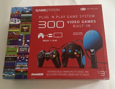 My Arcade GameStation Retro Plug N Play Game System 300 Built In Video  Games