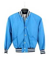Vintage Bike Brand Blue Sz Medium (M) Nylon Snap Bomber Jacket Made in USA
