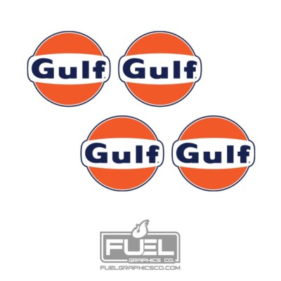 Gulf Oil and Gasoline Custom Premium Vinyl Decal 4-pack - 3'' diameter