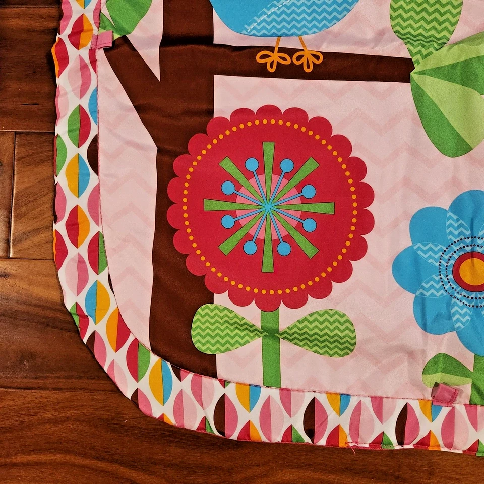 Bright Starts Charming Chirridos Rosa Pájaro Búho Actividad Gimnasio Abdomen Tiempo Mat 29 Pulgadas Foto 2 de 4