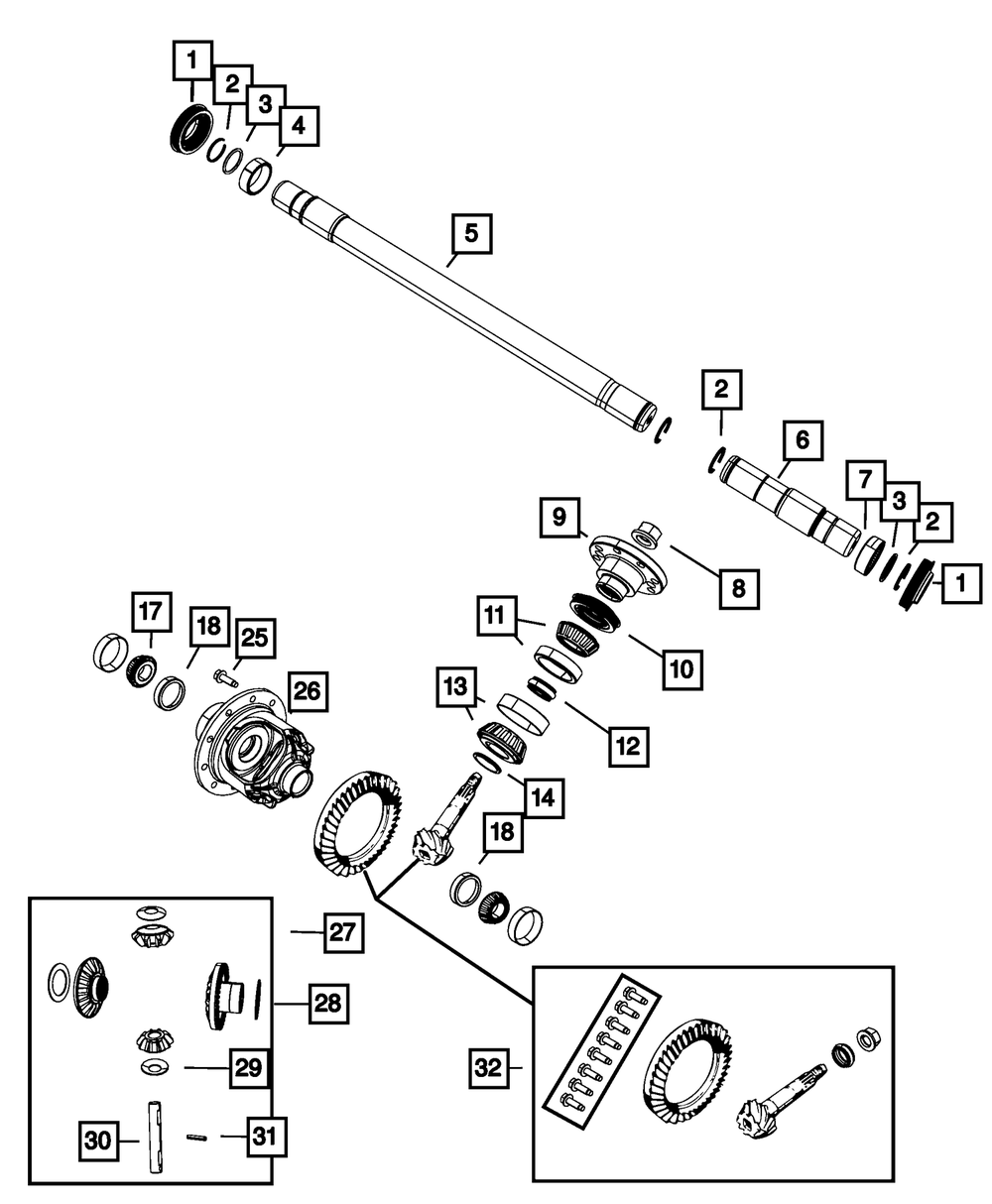 Drive Axle Shaft Snap Ring-SLT, VIN: P, Auto Trans, 5 Speed Trans 