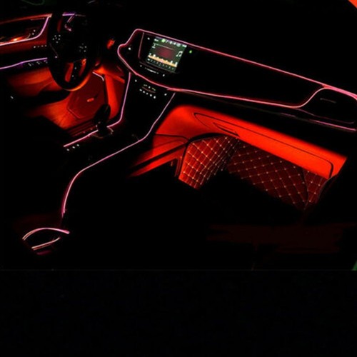 2X New Red Cold Light Line Car Decor Atmosphere Wire Light Strip Super Fashion A - Picture 10 of 12