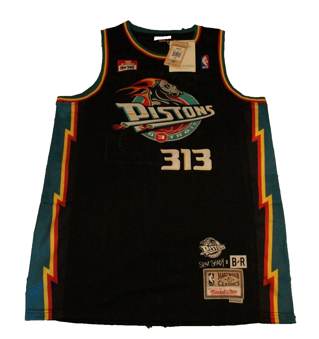Eminem x NBA Detroit Pistons Slim Shady 313 Basketball Jersey Size  