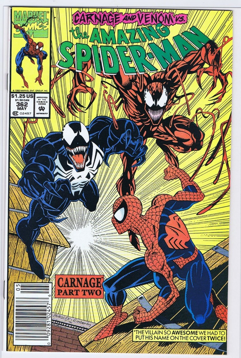 SPIDERMAN 362 9.6 GLOSSY NEWSTAND 3RD CARNAGE VENOM WK5 | eBay