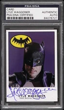 1966 Lyle Waggoner Batman Screen Test Signed Card (PSA/DNA Slabbed)