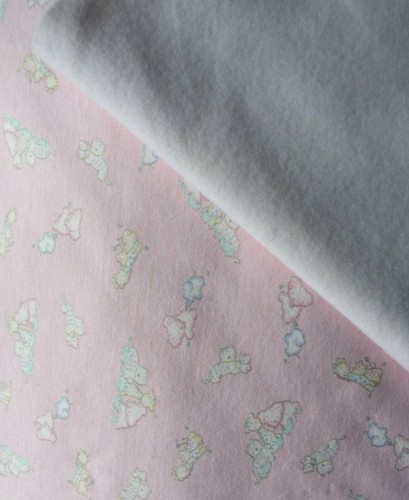 PINK NURSERY ANIMAL  PRINT  FLEECE BACKED  POLYESTER  FABRIC  2  YARDS    HEAVY - Picture 1 of 6