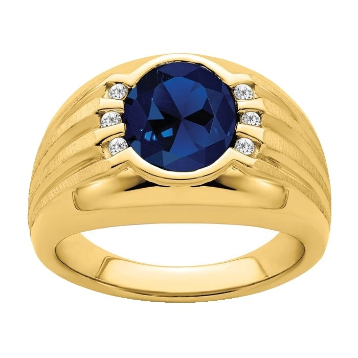 Sapphire Yellow Gold 10k Rings for Men