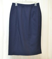 Pendleton Wool Lined Straight Skirt Navy Blue Vintage Sz 10 Career Knee Length