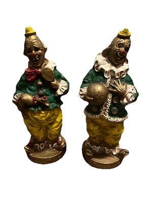 Vintage Clowns Circa 1966 Universal Statuary Kendrick Set Of 2