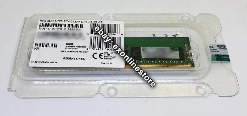 819880-B21 - 8GB (1x8GB) Single Rank x8 DDR4-2133 CAS-15-15-15 Unbuffered kit - image 1 of 1
