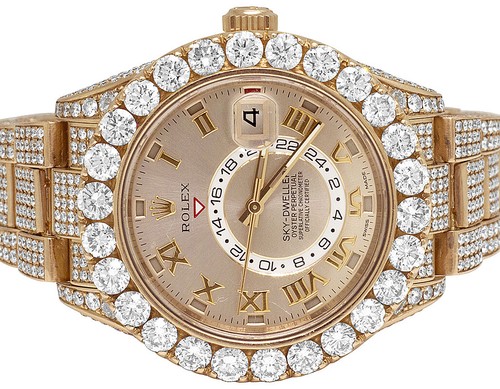Mens Rolex Sky Dweller 18K Everose Gold 