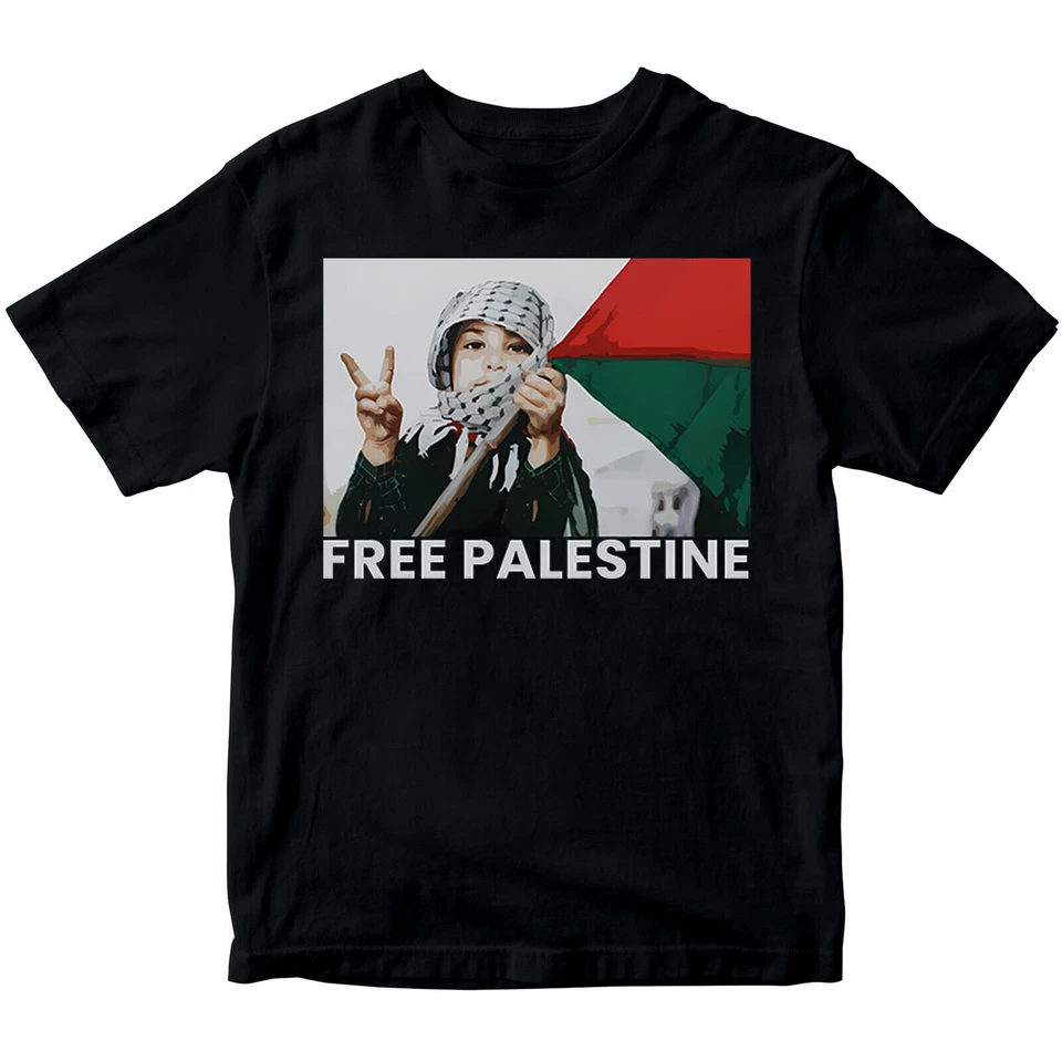 Free Palestine T-Shirt Kids Support Gaza Solidarity Human Rights Flag Tee #PD40