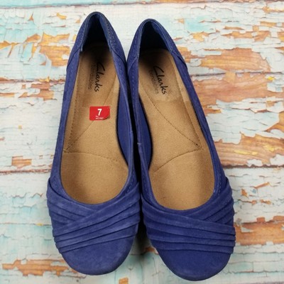 clarks blue flats