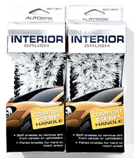 2 Pack Auto Spa Profesional Interior Brush Comfort Grip Handle Stiff Bristles