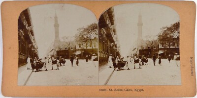 Ägypten.Egypt.Kairo Straßenszene.Kairo Straßenszene.Stereo Stereo Foto Stereoview Citrat.