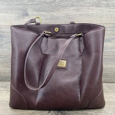 Frye And Co Core Satchel Faux Leather Tote Bag Size L Cognac Brown