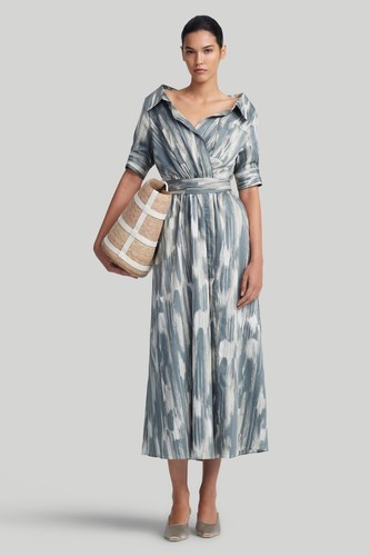 Altuzarra Lydia Cotton Poplin Dress in Platinum Grey Size 44 - 第 1/4 張圖片