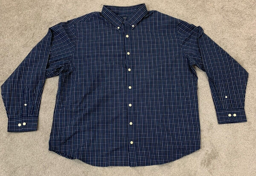Arrow Button Down Hemd Herren Größe 2XLT Big & Tall dunkelblau kariert