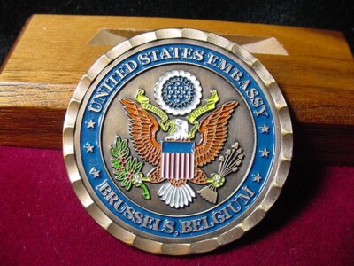 US Embassy Brussels Belgium Challenge Coin- Free shipping