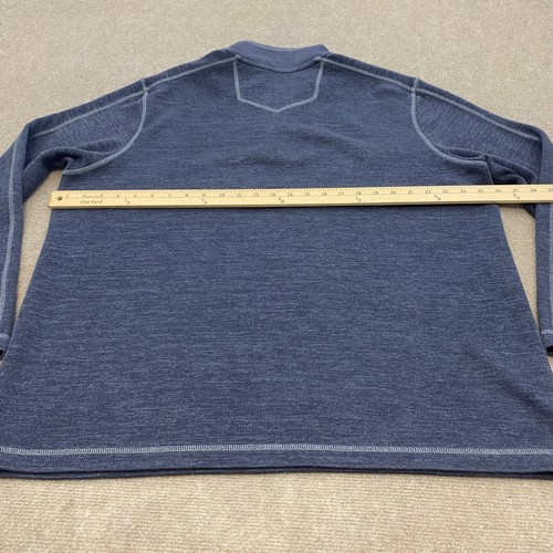 Eddie Bauer Sweater Mens XL Blue Quarter Zip Pullover Knit Outdoor Golf Office - Picture 9 of 12