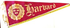 RARE & OLD HARVARD UNIVERSITY FELT PENNANT 35.5