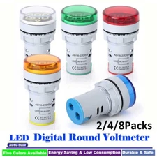 2//4/8x AC60-500V 22mm LED Voltmeter Voltage Meter Indicator Pilot Light New DIY