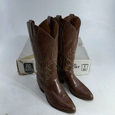 Women's DAN POST Leather Western Boots 4113 Size 6 C Brown Cowgirl