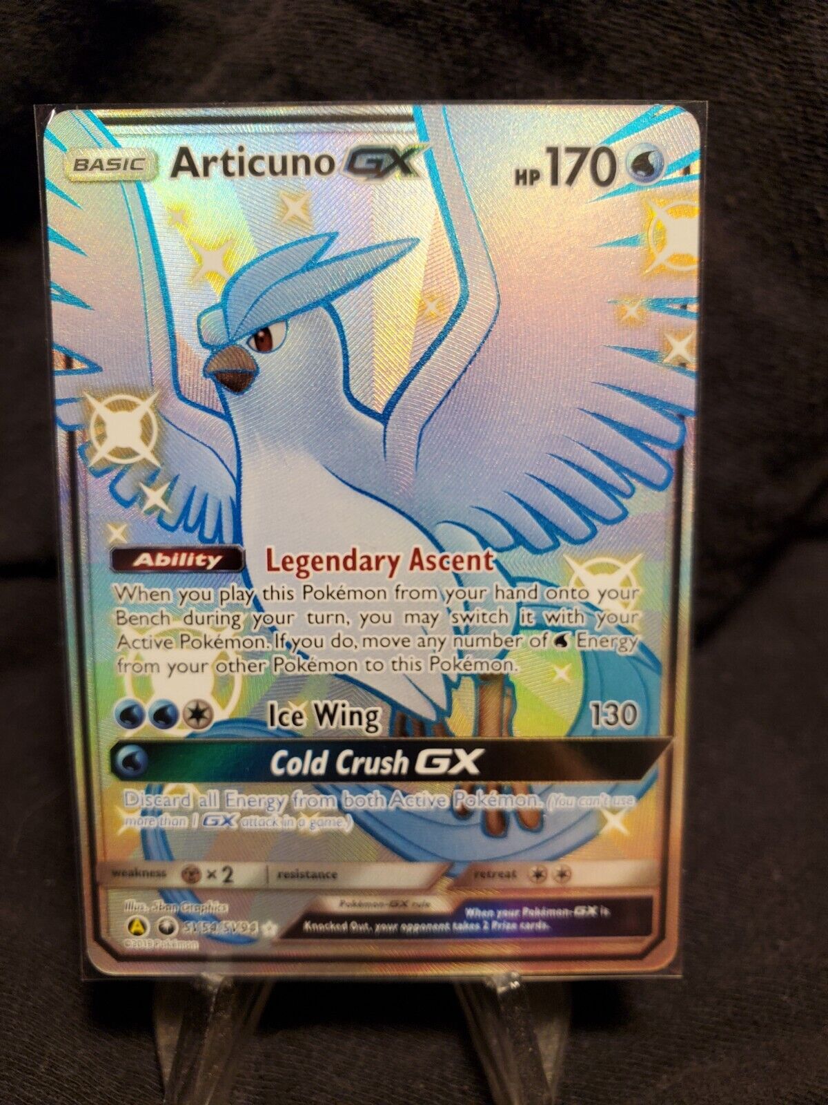 Articuno GX SV54/SV94 SHINY FULL ART ULTRA RARE Pokemon SM Hidden Fates 2019