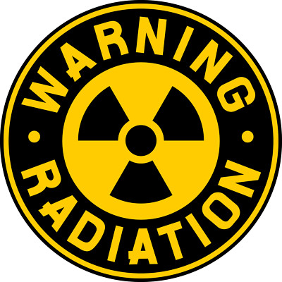 Warning radiation sign sticker
