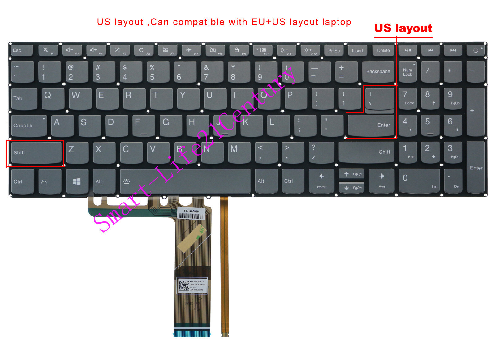 New for Lenovo IdeaPad 130-15AST 130-15IKB Laptop US Keyboard With backlit