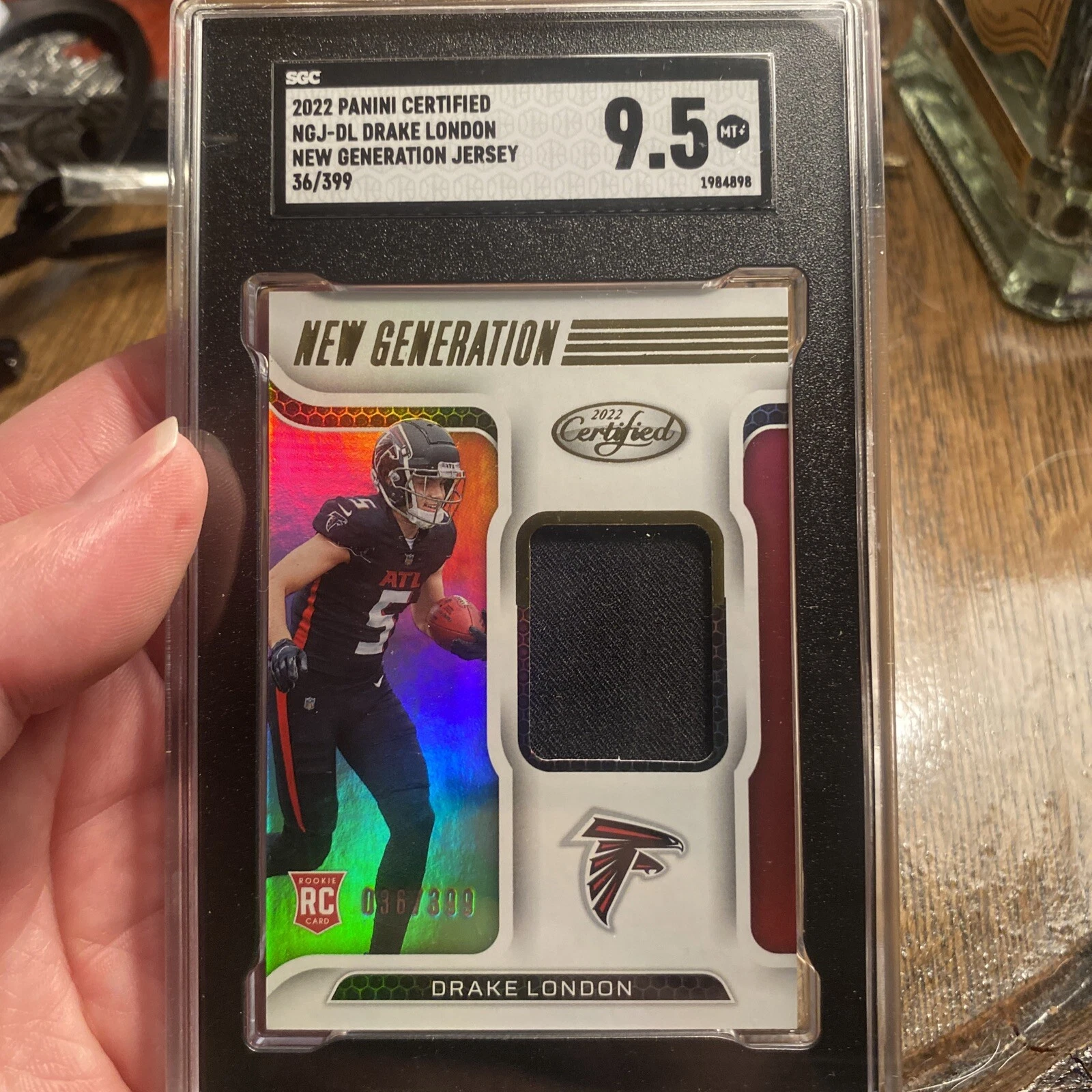 Drake London Panini Certified New Generation Jerseys #NGJDL Mirror Teal Fotl