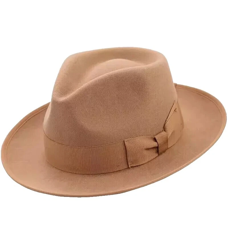 Sombreros sólido Handmade Fedora para hombres