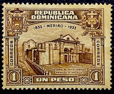 Dominican Republic 1933. SC# 276  1 p dark brown. Mint Hinged OG