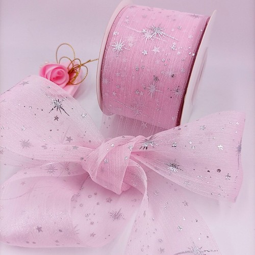 25 Yards DIY Mesh Sheer Ribbon Sparkle Trim Crafts Wedding Festival Party Ribbon - Picture 4 of 11