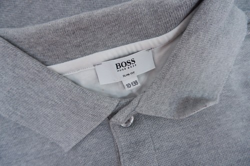 Hugo Boss Boys Polo T-Shirt Age 10 Years Grey Short Sleeve Top VGC - Picture 4 of 4