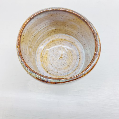 Signed Studio Art Pottery Stoneware Wine Goblet, Glazed Chalice Speckled Glaze - Picture 5 of 9