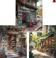 Yunruily 3 St&uuml;ck Buchhandlung Malen Nach Zahlen Erwachsene - Buchhandlung Paint