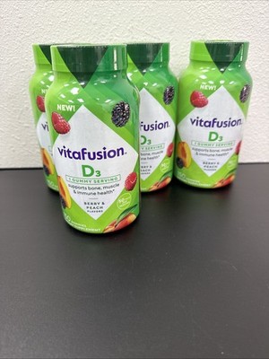 4 Pack - vitafusion Vitamin D3 Gummy Vitamins 150 Ct Berry & Peach EXP 02/2027