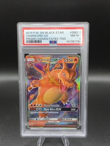 2019 Pokemon Charizard GX SM211 PSA 8 Black Star Promo Hidden Fates NM-MT