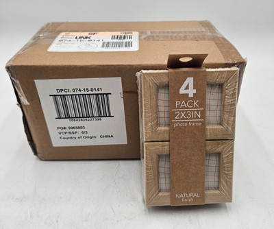 Case of 6 packs of 4 2''x3'' Harbortown Mini Frames Natural- Brand New